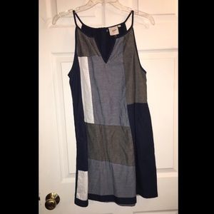 Blue/white “patchy” dress